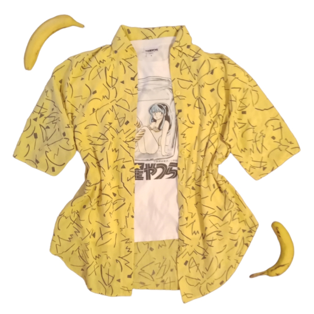 vacation print button down shirt